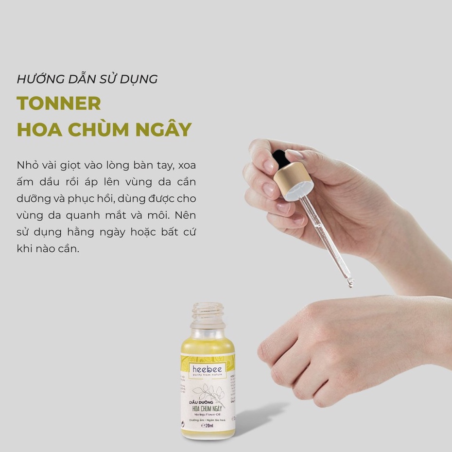 Dầu dưỡng Hoa Chùm Ngây Heebee ngăn ngừa lão hóa da và tóc 20ml | BigBuy360 - bigbuy360.vn
