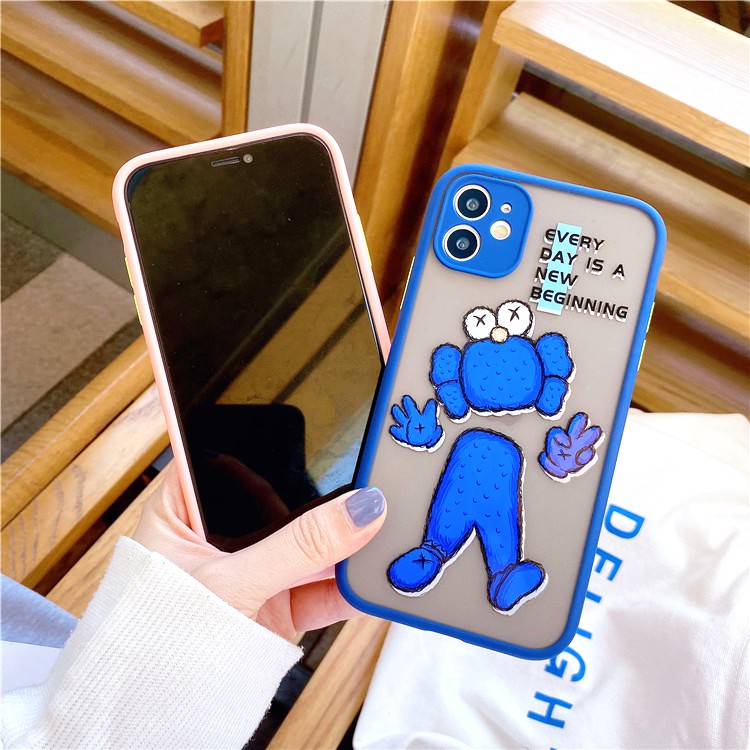 Ốp lưng iphone Kaws nhám viền nổi cong 5/5s/6/6plus/6s/6splus/7/7plus/8/8plus/x/xr/xs/11/12/pro/max/plus/promax | BigBuy360 - bigbuy360.vn