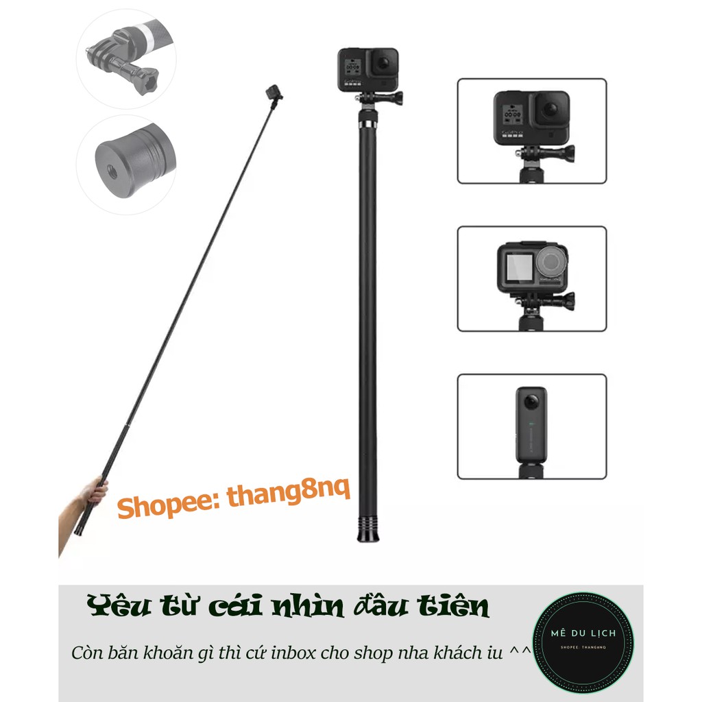 Gậy selfie Telesin dài 2.7m cho gopro, action cam | chất liệu Carbon