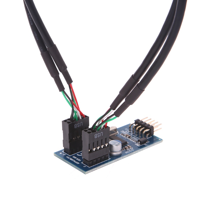 Dây Cáp Tăng Cường Chip Đôi PCB 9 Pin USB 2.0 Sang Dual 9 Pin Cho Vỏ Máy Tính