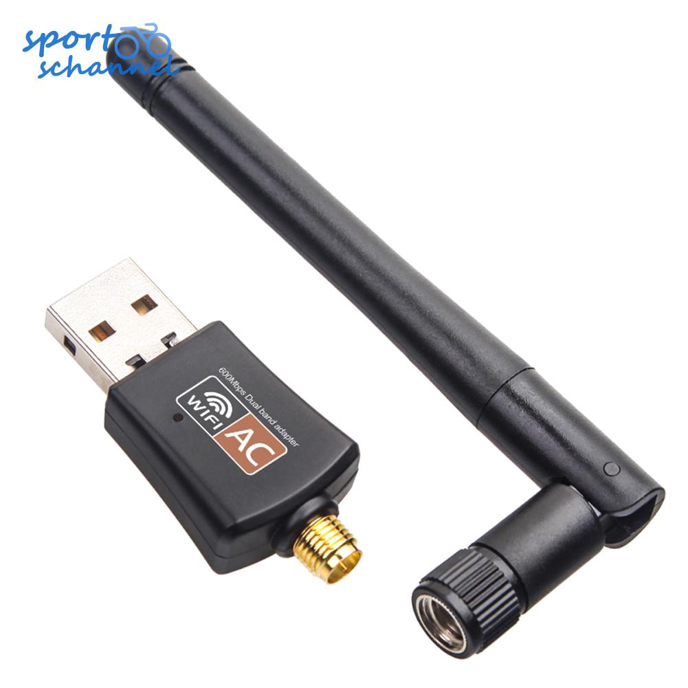 Bộ chuyển đổi USB PC WiFi không dây 5GHz 600Mbps 2 băng tần Anten 802.11AC | BigBuy360 - bigbuy360.vn