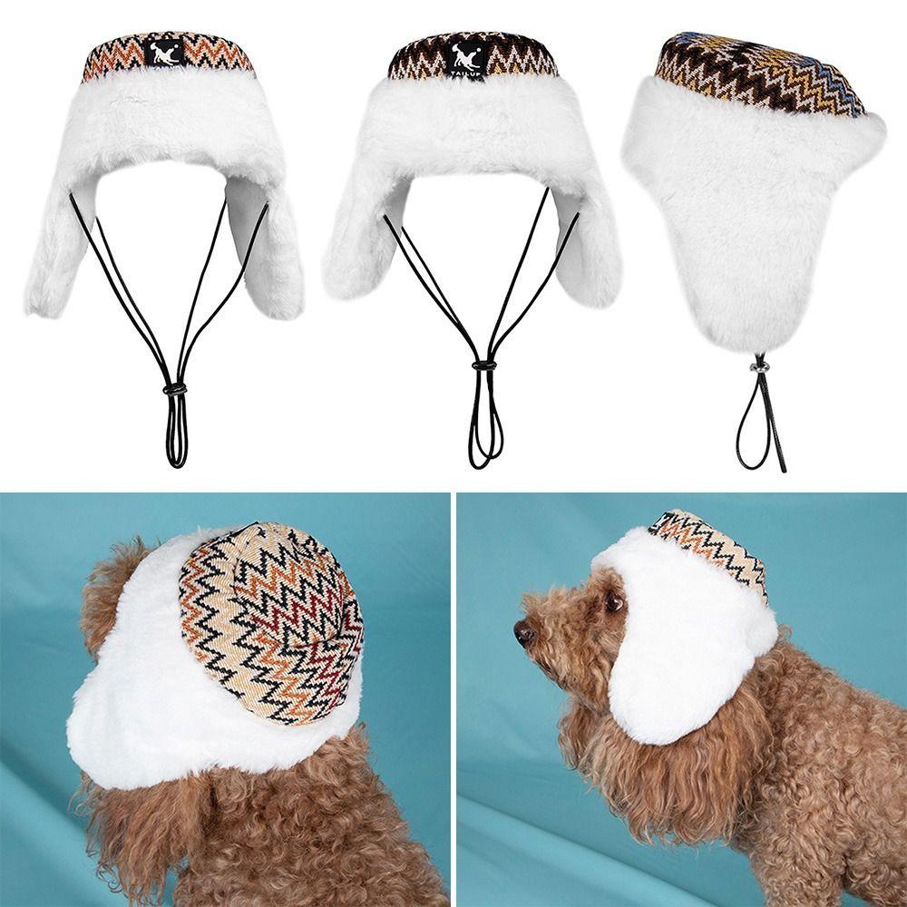 LAYOR1 Mũ Trùm Đầu Giữ Ấm Kiểu Dây Rút Dễ Thương Cho Thú Cưng