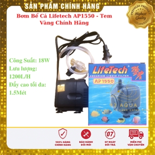 Bơm Bể Cá Lifetech AP1550 (18W - 1200L/H - 1.5M) - Tem Vàng Chính Hãng
