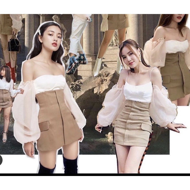 [Thanh lý] Áo croptop tay phồng của ononmade