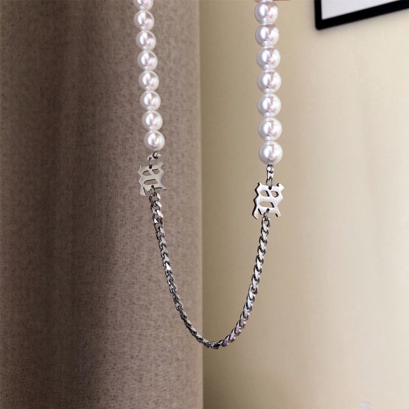 Vòng Cổ Đính Ngọc Trai Phong Cách Hip Hop Retro Cá Tính