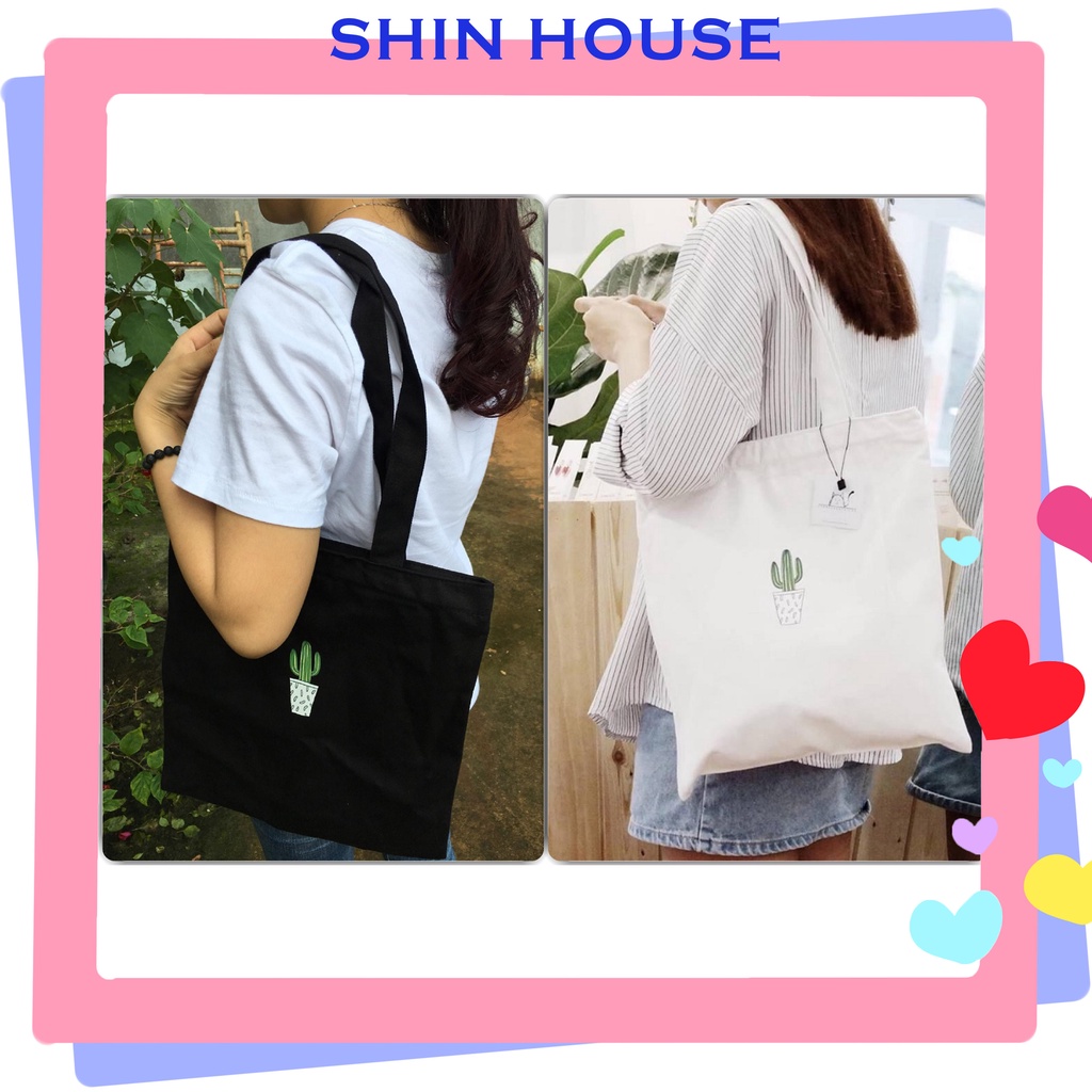 TÚI TOTE ĐEO VAI CÓ DÂY KÉO & TÚI CON - VẢI CANVAS PHONG CÁCH ĐƠN GIẢN