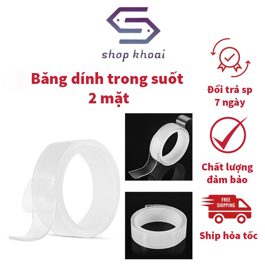 Băng dính trong suốt 2 mặt siêu dính, siêu chắc, dán trên mọi bề mặt - Băng dính trong suốt đa năng, chịu nhiệt cao 3M