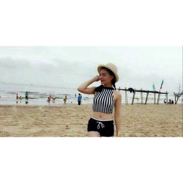 Giá sập sànĐồ bơi bikini áo sọc cột nơ cổSiêu HOT