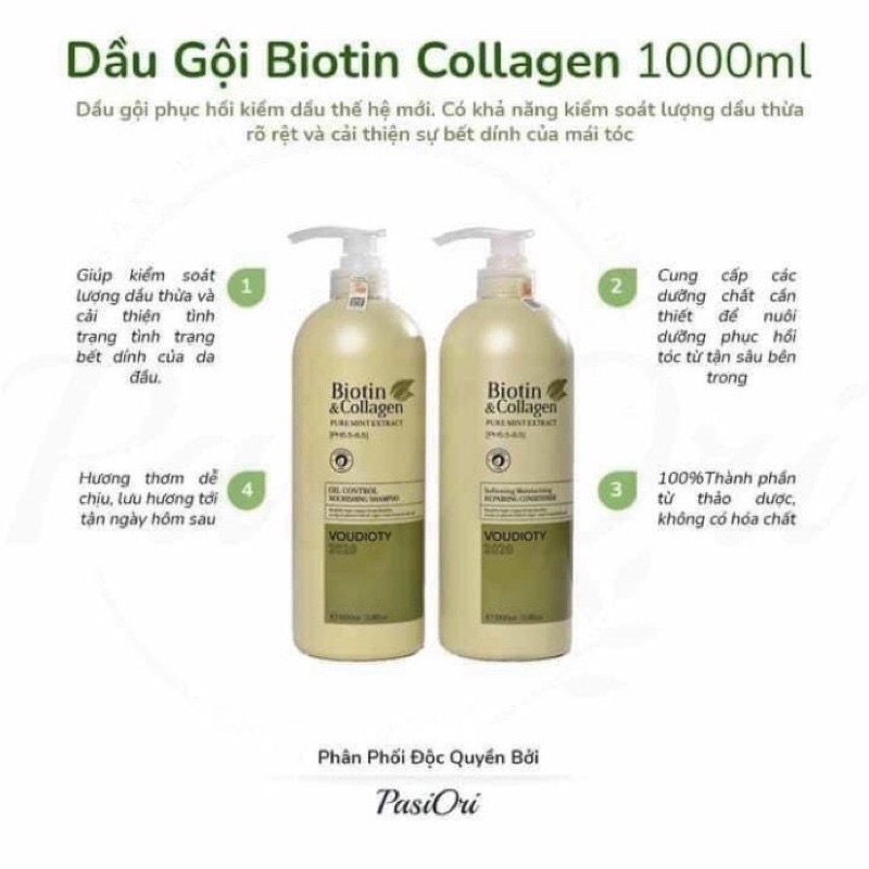 [Chính hãng] Cặp dầu gội xả biotin collagen voudioty