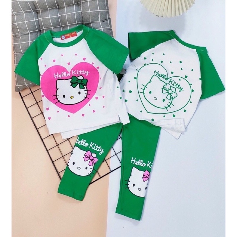 (22kg - 35kg) Bộ Quần dài tay ngắn cotton - Bộ quần áo bé gái