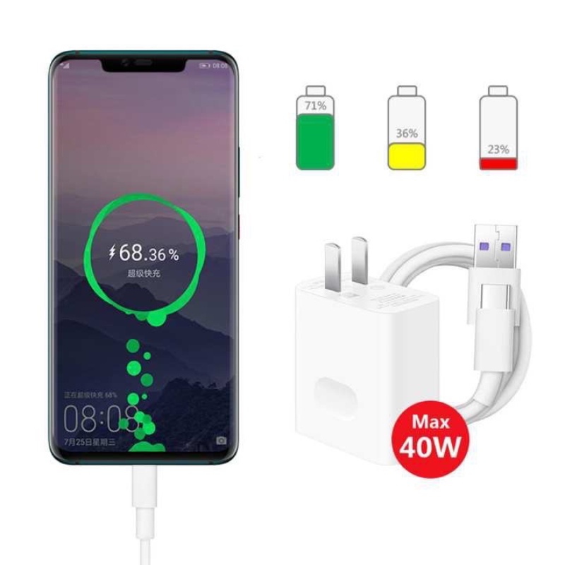 Củ Sạc Nhanh 40W 40W 10V / 4A 5A Type-C Cho Huawei P30 P40 pro Mate 20 30 pro Nova 5 6 7 pro