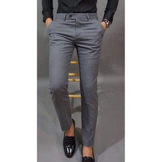 Quần tây âu nam màu xám tiêu ống côn dáng Hàn Quốc [21store]