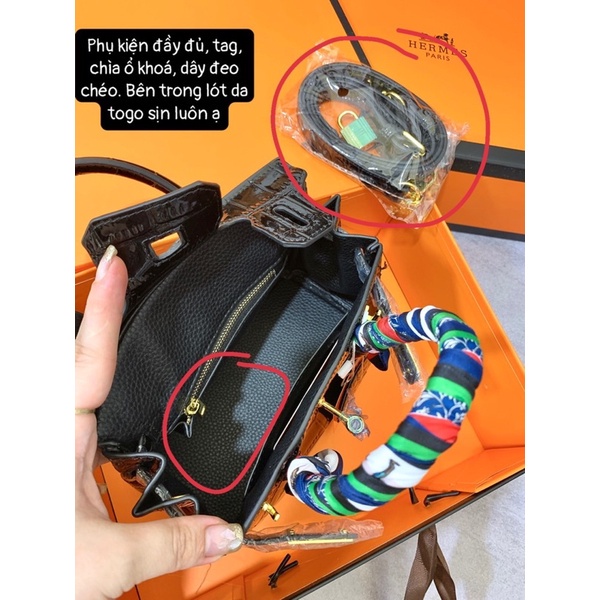 Túi H’M Bikin da rắn size 20-25-30 lót da togo siêu đẹp hàng QC cao cấp