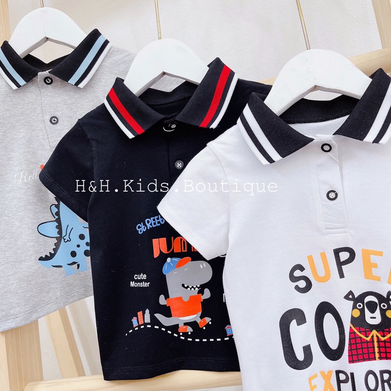 (jean baby) Áo phông cộc tay cổ polo cho bé trai size 7-17kg