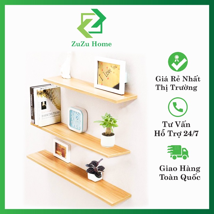 Kệ thanh ngang treo tường kết cấu giấu chân ZuZu Home, kích thước 40x15cm