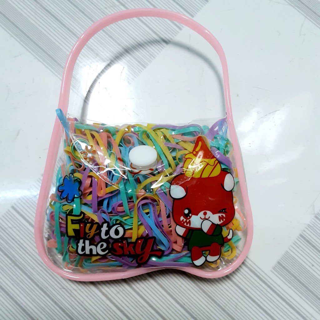 COMBO 500 DÂY CHUN CỘT TÓC, BUỘC TÓC ĐỦ MÀU KÈM TÚI ĐẸP CUTE CHO BÉ