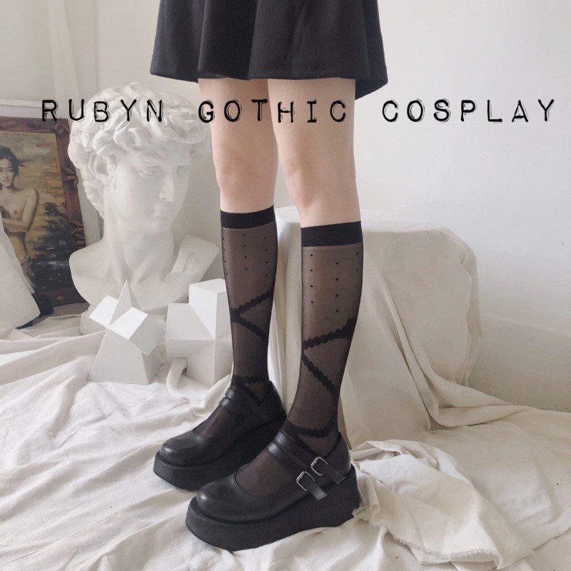 Tất bắp chân cosplay lolita phong cách gothic, tất cosplay ( hàng quảng châu )