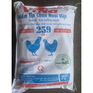5kg cám vina 259 cho gà dưới 1 tuổi