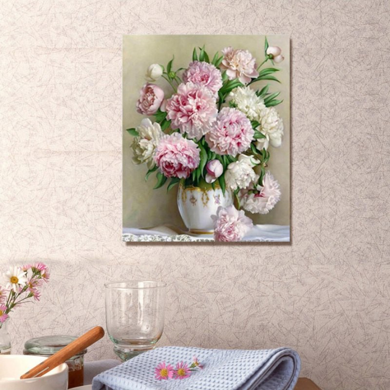 Bộ tranh đính đá tự làm hình lọ hoa 5D dùng trang trí | BigBuy360 - bigbuy360.vn