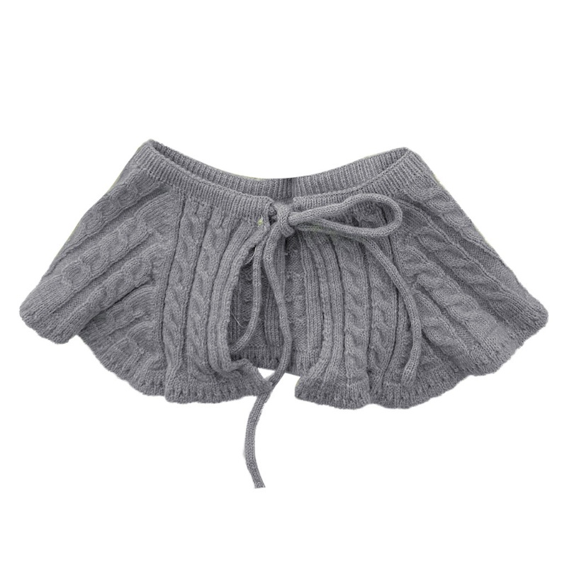 Khăn Choàng Cổ Đan Móc Kẻ Sọc Giữ Ấm Thời Trang Cho Nữ