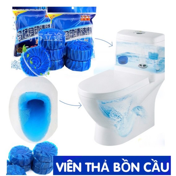10 Viên khử mùi tẩy bồn cầu toilet siêu sạch bóng, Sáp chống ố vàng mùi hôi của nước bẩn diệt sạch vi khuẩn gây hại