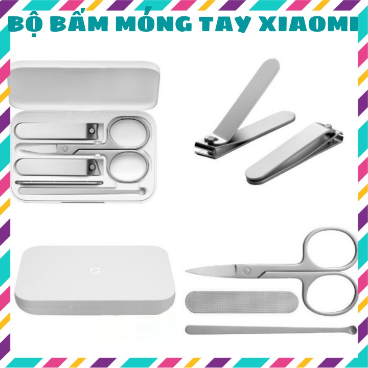 Bấm, kềm  cắt móng tay Xiaomi- Bộ 5 món- bằng thép không gỉ