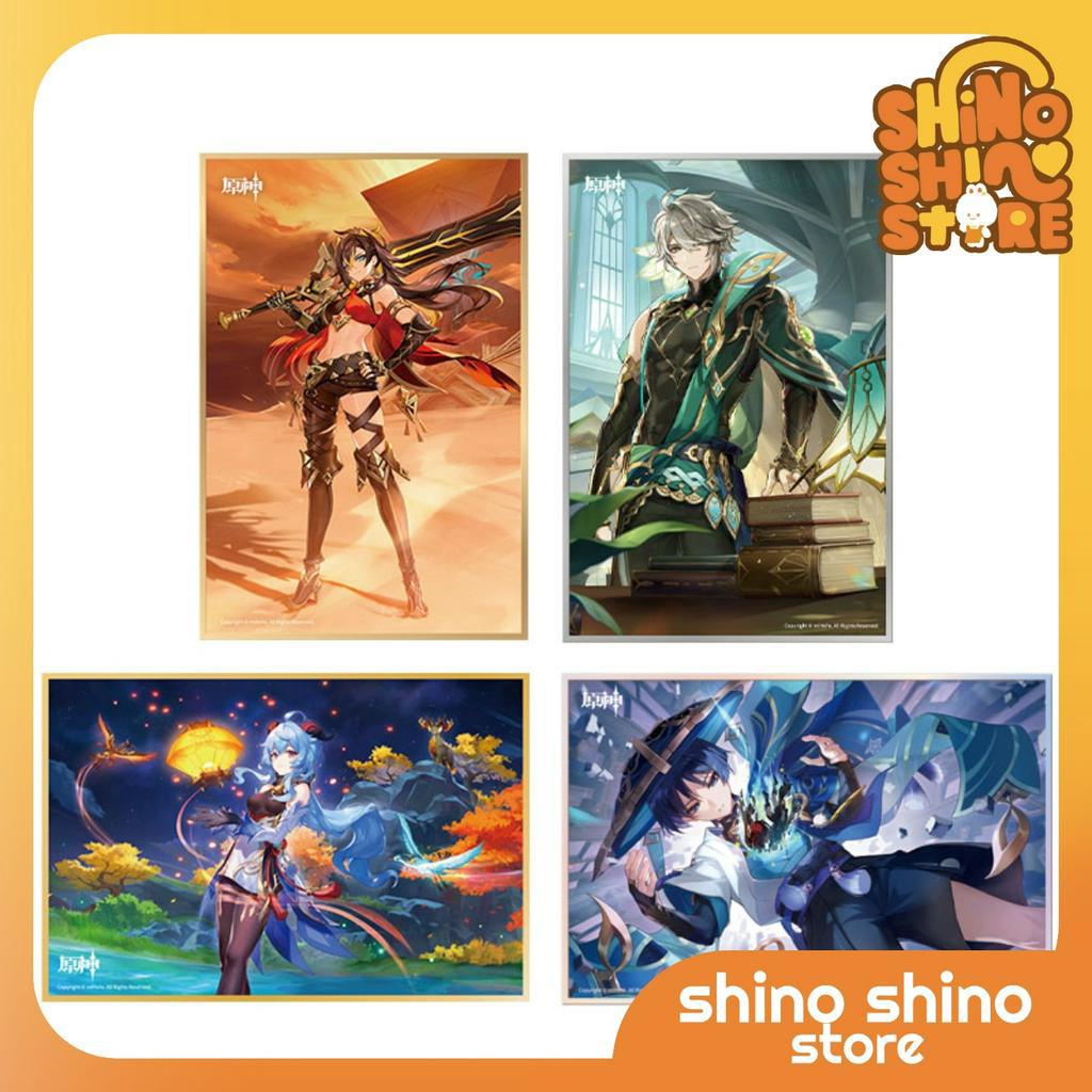 Bảng kí tranh in giấy cứng shikishi Xiao/ Zhongli chính hãng genshin impact official