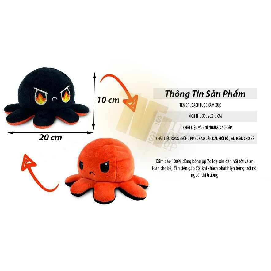 Bạch Tuộc Cảm Xúc Xuongmaitnt-bt89, gấu bông cao cấp, bạch tuộc nhồi bông Hot Trend