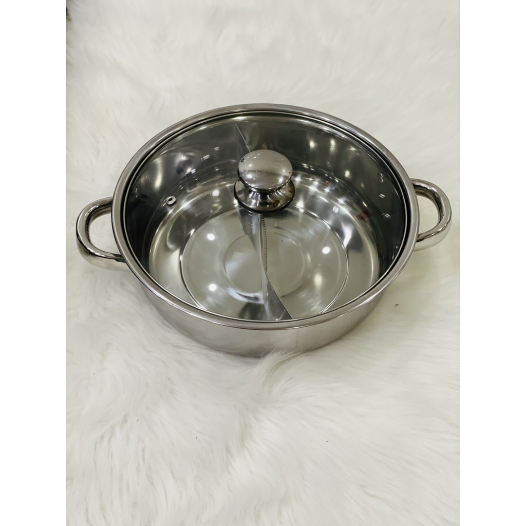 NỒI LẨU INOX HONG PHUOC THANH 2 ngăn size.26cm tiện lợi giúp bữa ăn ngon miệng