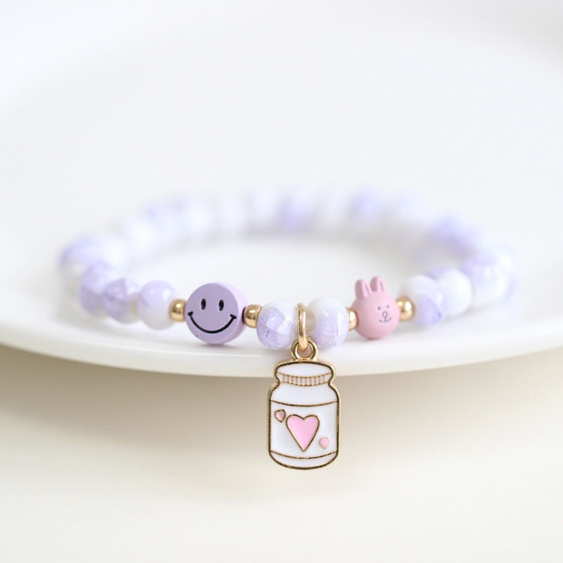 Vòng tay ngọc trai và gốm phối mặt hình động vật / sao biển / lọ / mặt cười dễ thương thời trang cho nữ