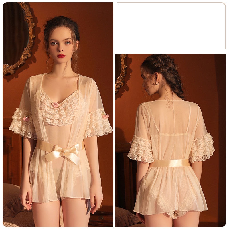 Bộ Đồ Lót Liền Thân LEOSOXS Cổ Chữ V Khoét Sâu Phối Ren Gợi Cảm Cho Nữ