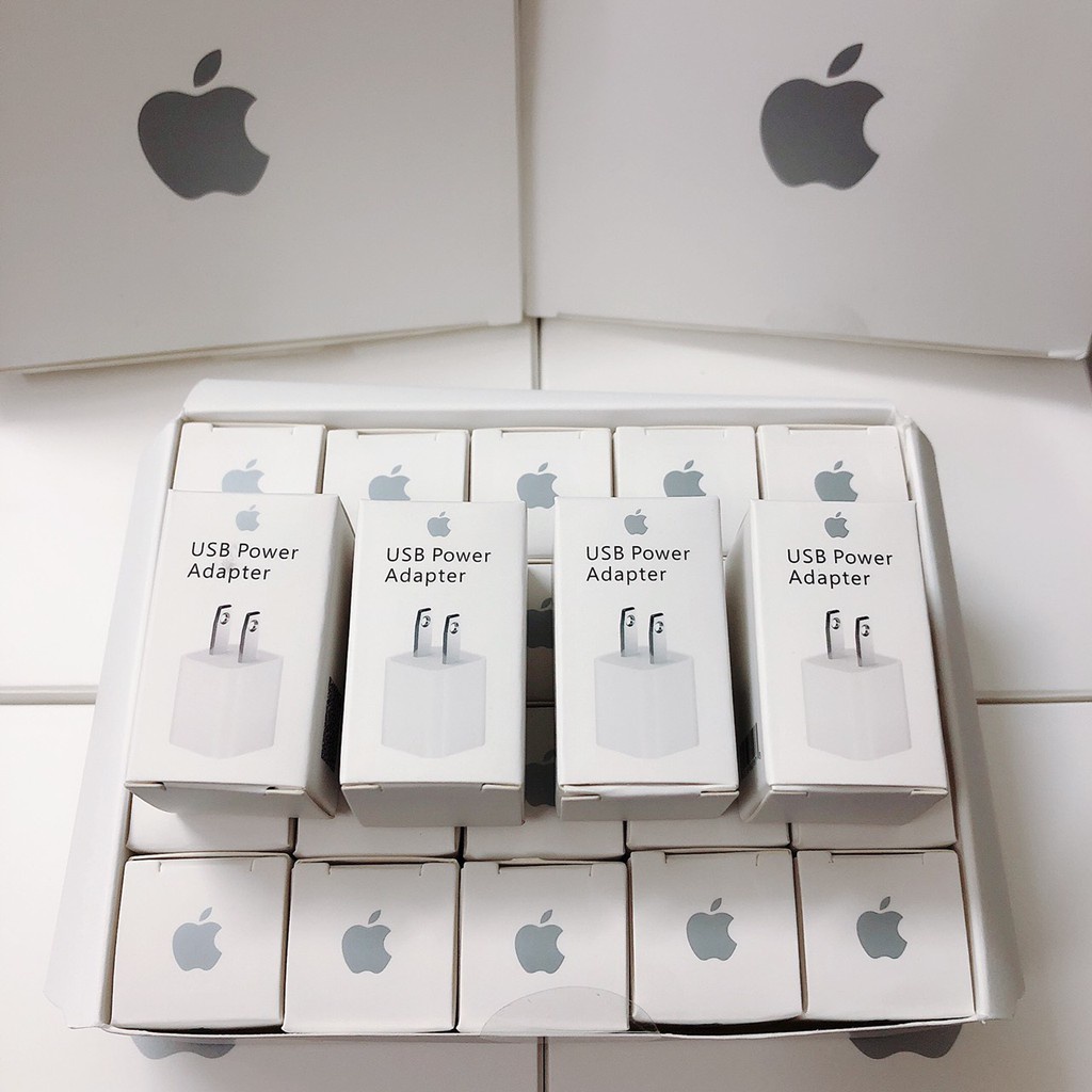 Sạc nhanh iPhone, củ sạc vuông zin bóc máy 5w, hàng full box, cam kết hàng chính hãng, bảo hàng 12 tháng