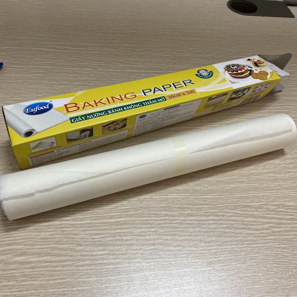 Giấy nướng không thấm mỡ EuFood 30 cm x 5 m  dùng trong nhà bếp nấu ăn, làm bánh