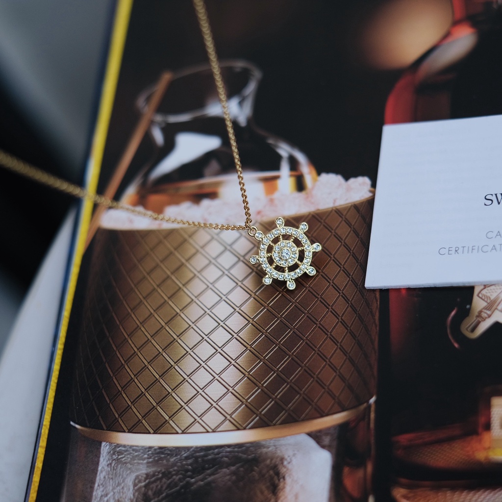 Dây chuyền Swarovski Ocean shipswheel màu gold