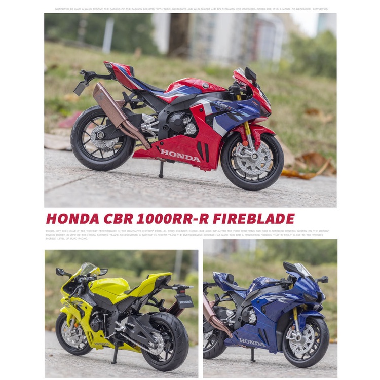 Mô hình tĩnh xe mô tô phân khối lớn Honda CBR 1000RR FireBlade tỷ lệ 1:12 khung hợp kim