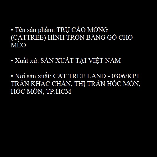 TRỤ CÀO MÓNG (CATTREE) CHO MÈO BẰNG GỖ HÌNH TRÒN - NHÀ CÂY CHO MÈO MÀI MÓNG