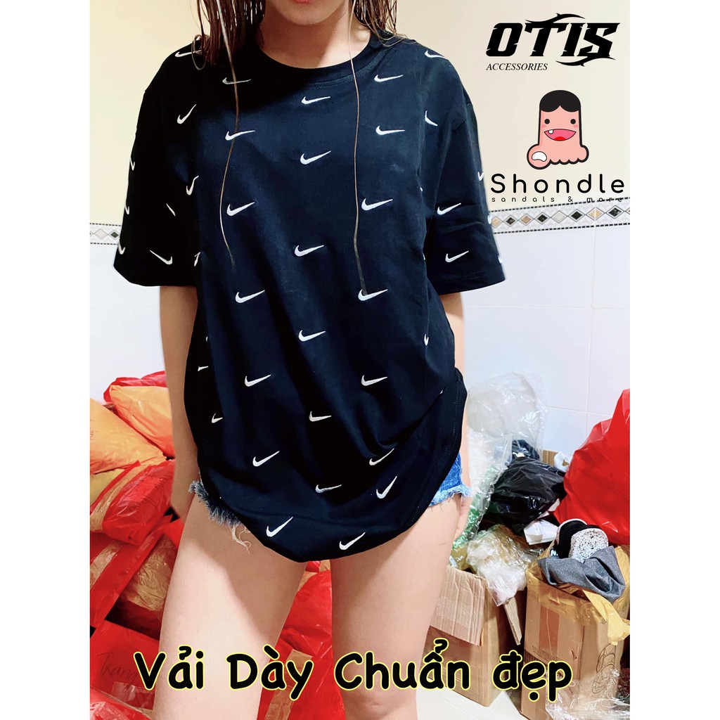 [Mã SKAMA07 giảm 8% đơn từ 250k] Áo Thun nike Swoosh 2 mẫu In và Thêu Full logo - Vải Cao Cấp Mát