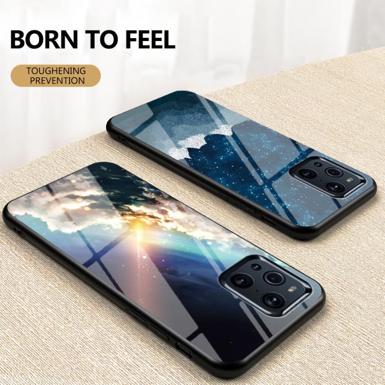 Ốp lưng OPPO Find X3/ X3 pro ép kính nano chống bể hoa tiết trời sao