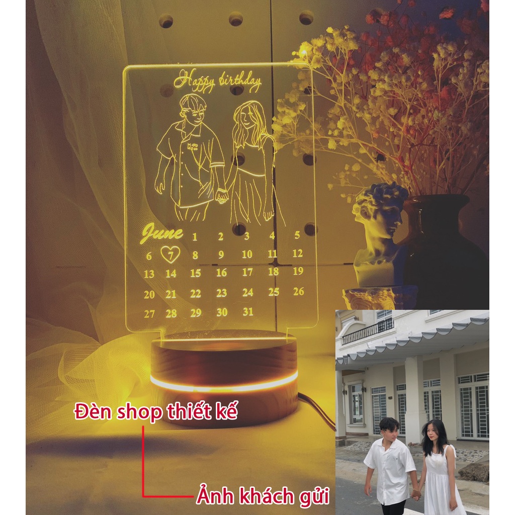 Đèn ngủ khắc theo yêu cầu - Đèn ngủ khắc Chipi