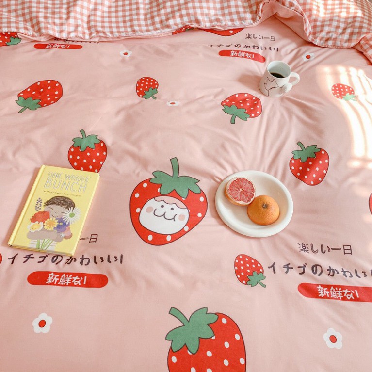 Bộ cotton poly, set cottong poly Dâu Tây nhập khẩu