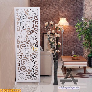 Vách bình phong di động Hoa Hồng 2 tấm