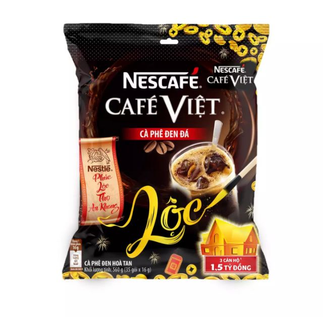 Nescafé Café Việt Cà Phê Đen Đá (Bịch 35 gói x 16g)