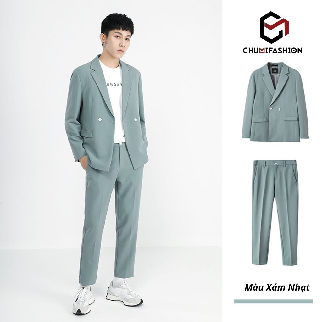 Set Blazer Nam CHUMI Bộ Vest Nam Gồm Áo Vest Và Quần Âu Lịch Lãm Sang Trọng Thời Trang Hàn Quốc AD012 | BigBuy360 - bigbuy360.vn