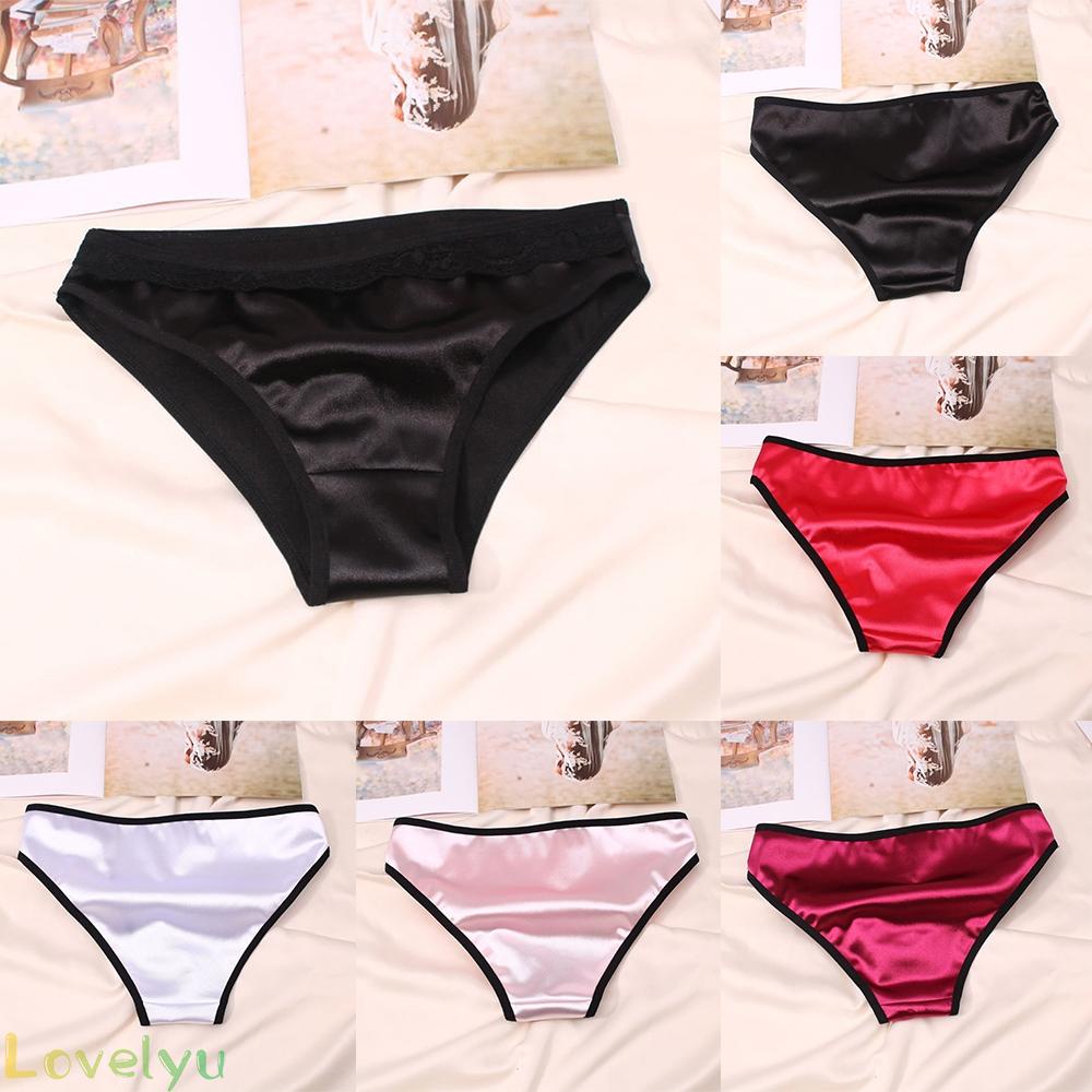 【Ready Stock】Women Panties G-string Thong Lingerie Silk Satin Underwear Knickers Briefs@New
