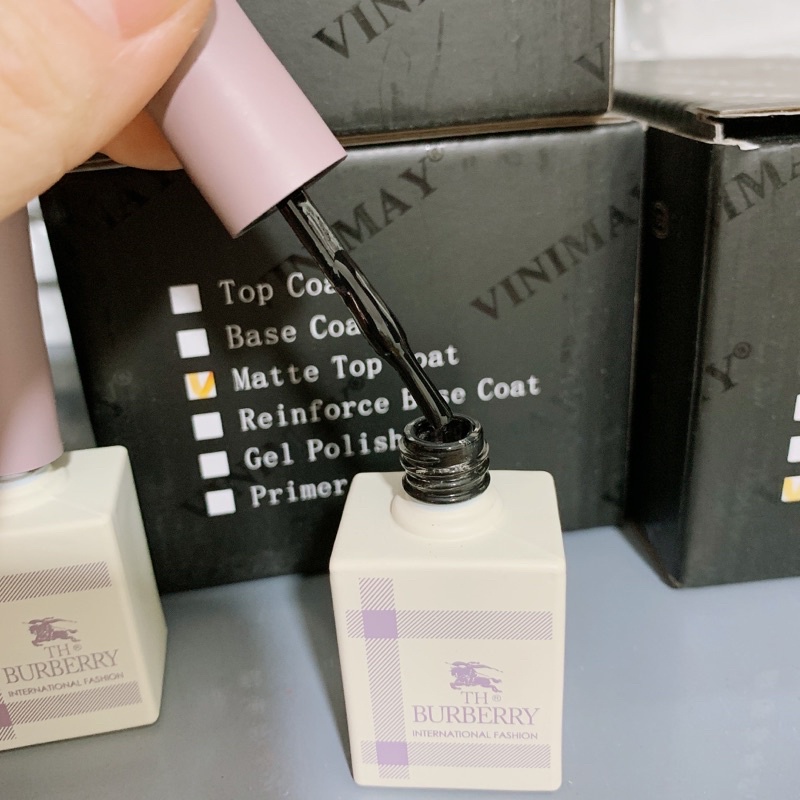 Sơn gel Burberry màu đen, Sơn gel Burberry màu trắng - LanChiNail