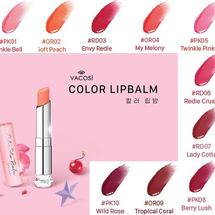 Son dưỡng VACOSI Color Lip Balm 3g