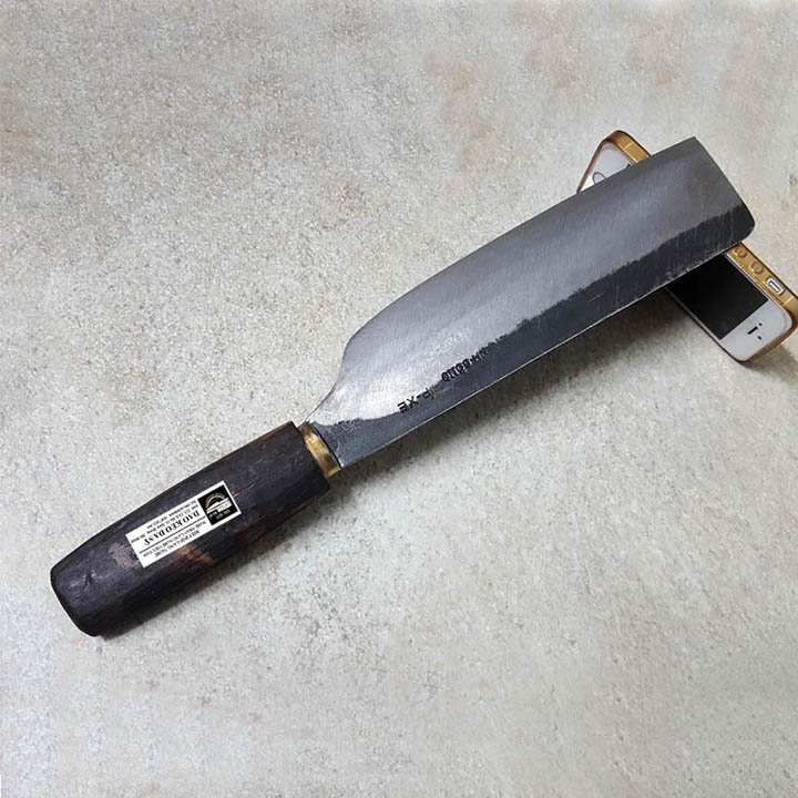 Dao thái nhà bếp Khalik DKL002 siêu sắc bằng nhíp xe ô tô, cán gỗ xoan chuẩn làng nghề rèn Đa Sỹ