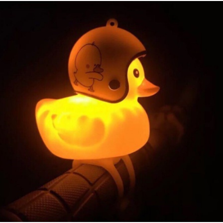 Vịt đội mũ bảo hiểm có đèn Led và Còi gắn xe đạp cho bé