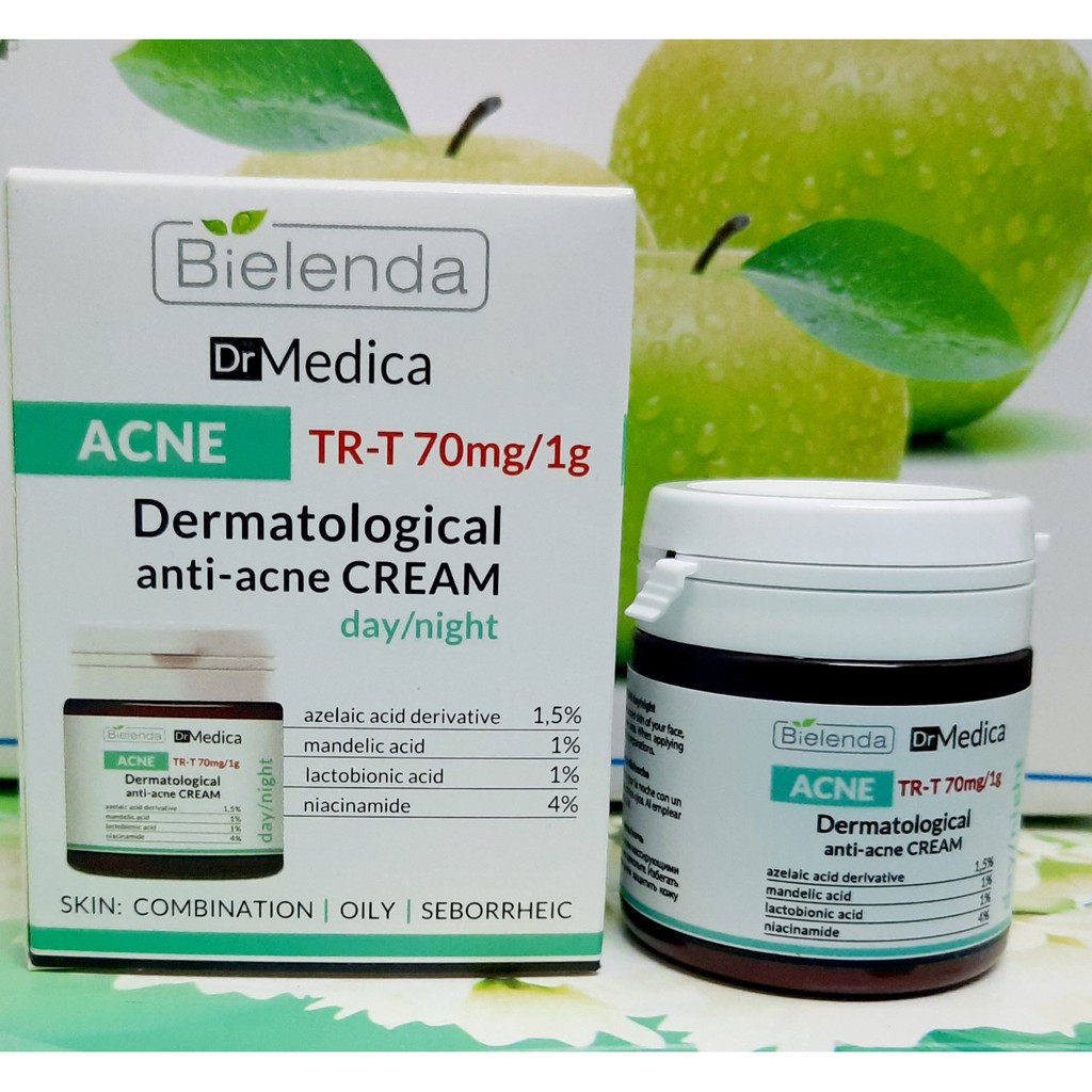 Kem dưỡng cho da dầu mụn Bielenda Dr. Medica Anti-acne Dermatological 50ml giúp giảm mụn, mờ thâm hàng Nga chính hãng