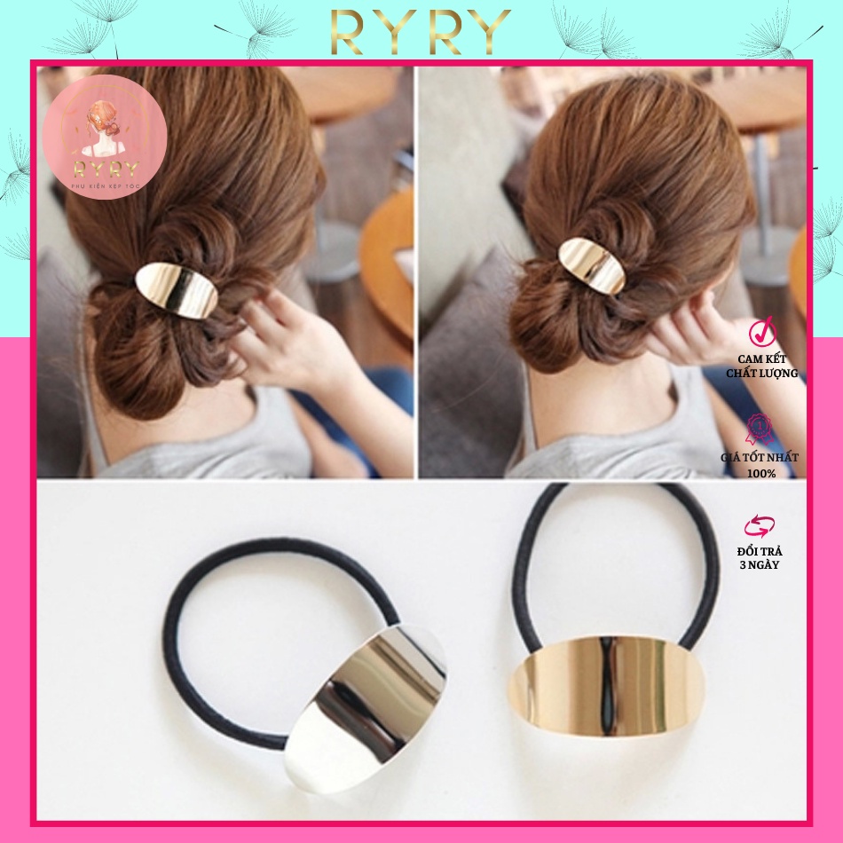 Dây Cột Tóc Dây Buộc Tóc Kim Loại Chiếc Lá Thời Trang Hàn Quốc Sang Chảnh Cho Nữ